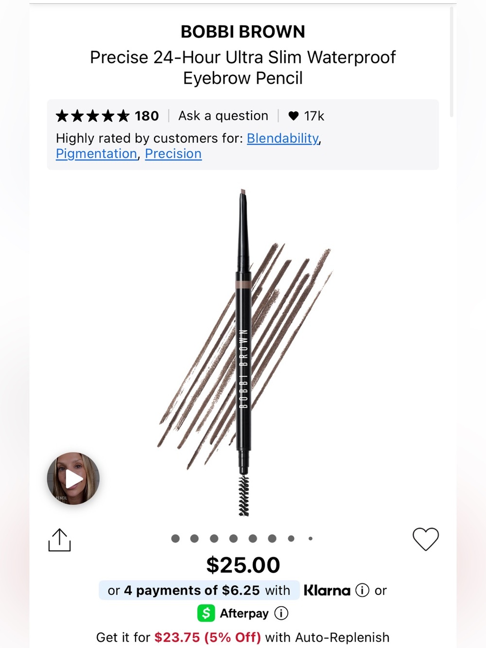 Bobbi Brown Precise Brown Pencil in Cool Brown